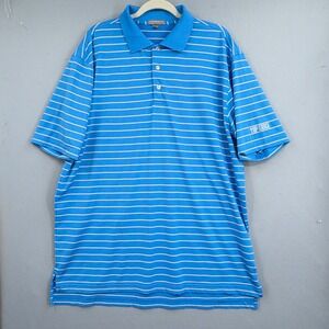 Peter Millar Summer Comfort Golf Polo Shirt XL Blue Stripe Top of the Rock
